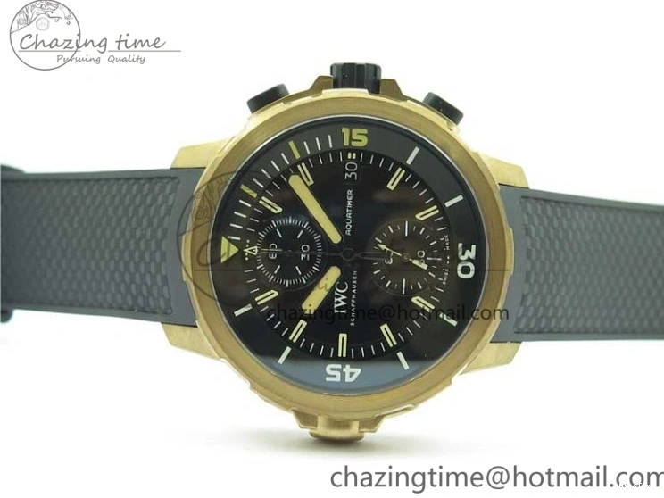 MIROTIME 0125 Aquatimer Chrono IW379503 Bronzo Case V6F 1:1 Best Edition Black Dial on Rubber Strap A Popular 7103